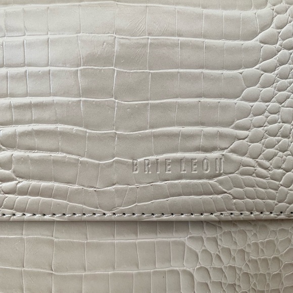 Brie Leon Camille Shoulder Bag in Recycled Bone Croc (Ivory Color) - Picture 5 of 6